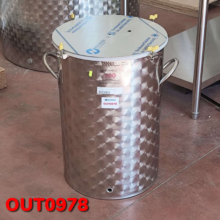 OUTLET - Fermentatore per birra Inox 100 L con maniglie