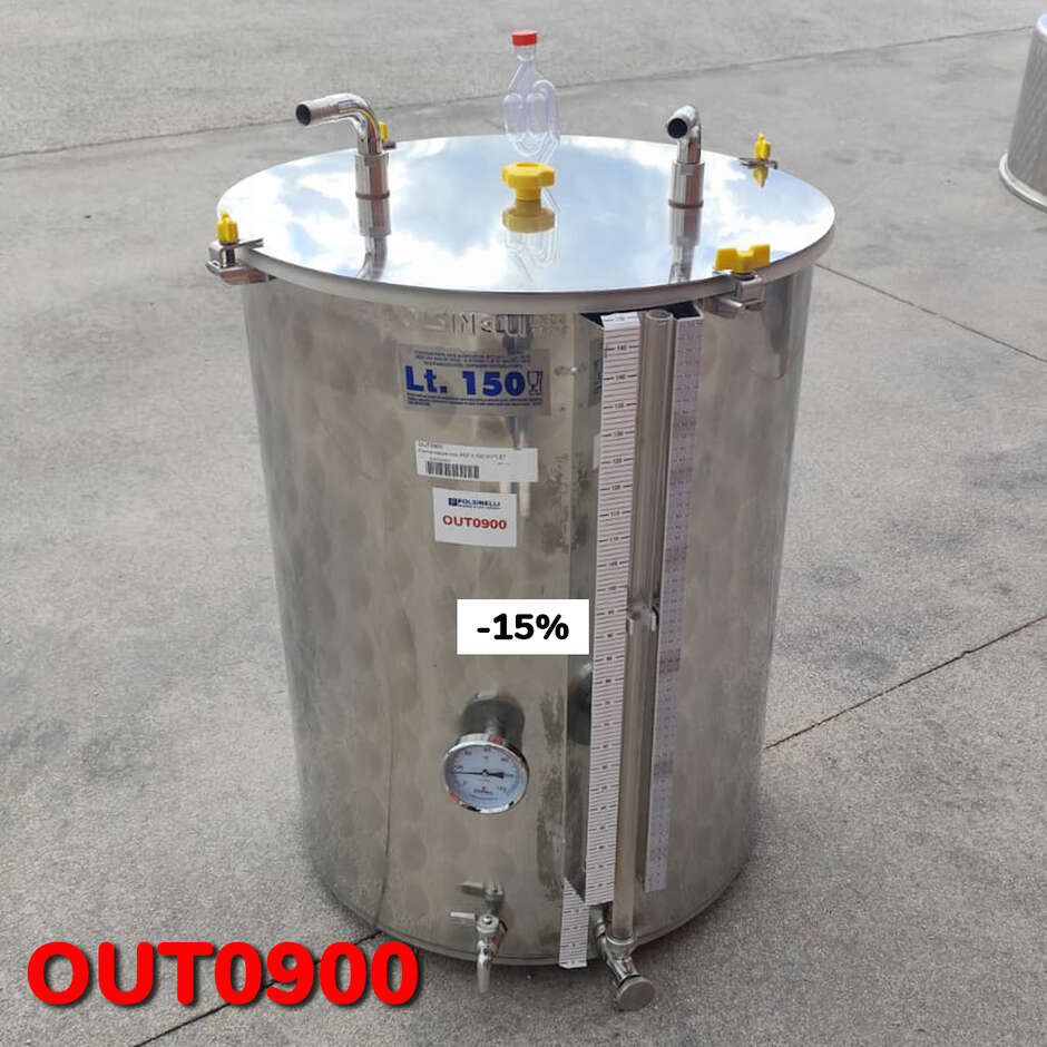 OUTLET - Fermentatore refrigerato fondo piano 150 L con segnalivello
