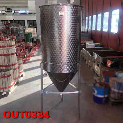 OUTLET - Fermenteur pour bière tronconique 60° 330 L avec couvercle à pince OUTLET - Fermenteur pour bière tronconique 60° 330 L avec couvercle à pince
