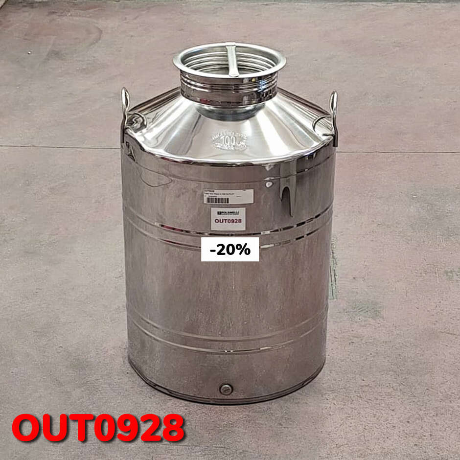 OUTLET - Fusto inox fondo liscio 100 L