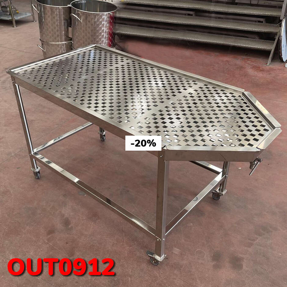 OUTLET - Mesa con fregadero de acero inoxidable de 1600x800 con parrilla - NUEVO