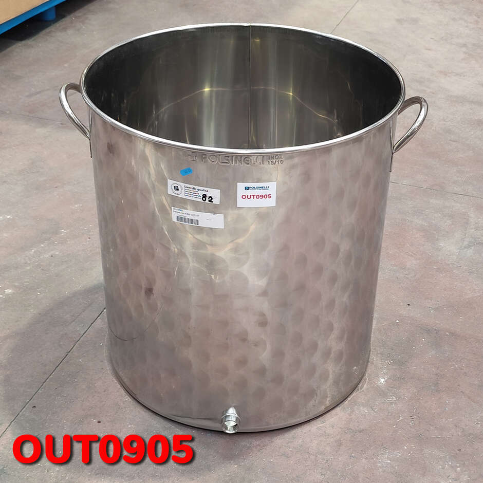 OUTLET - Panela de aço inoxidável com torneira 200 L 