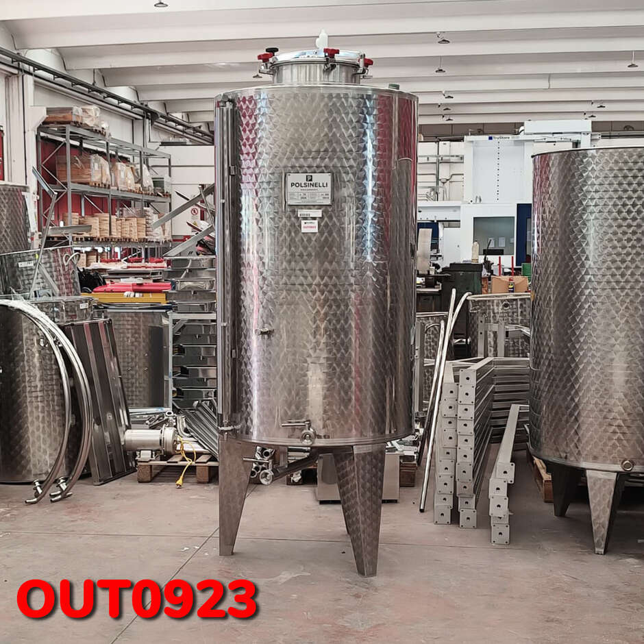 OUTLET - Serbatoio inox 1000 L Conico 10° da Stoccaggio - Ø930  con predisposizione azoto