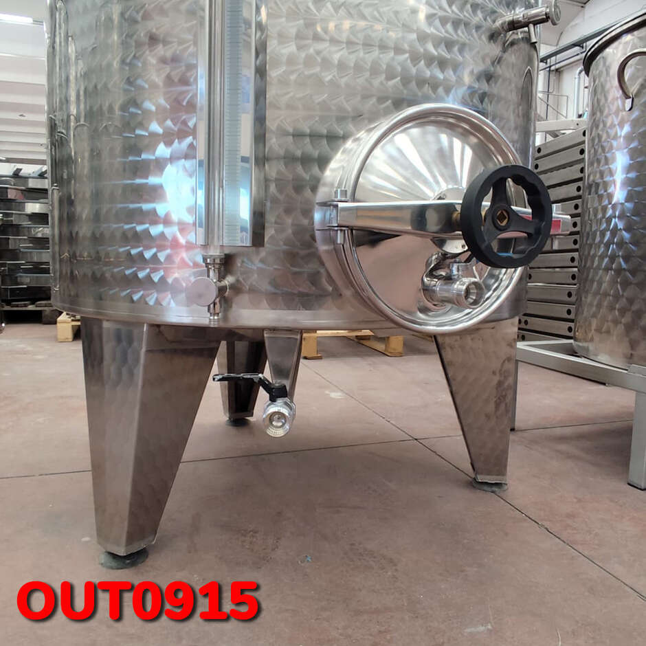 OUTLET - Serbatoio Inox 1000 L Ø1025 Conico 10° da Stoccaggio con Portella Ø300