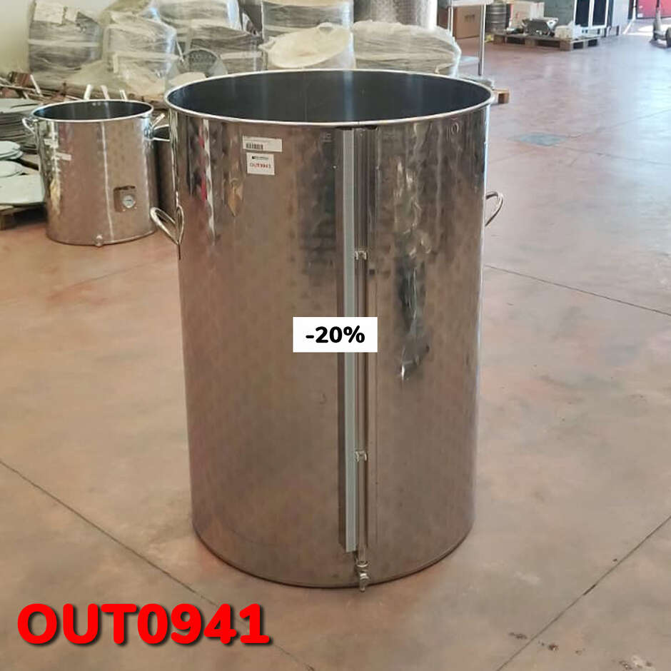 OUTLET - Serbatoio inox 700 L con maniglie e segnalivello