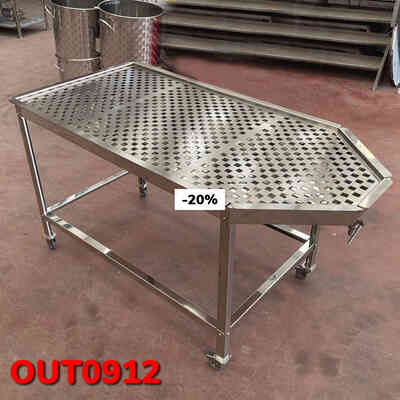 OUTLET - Table-évier en acier inoxydable 1600x800 avec grill - NOVEAU