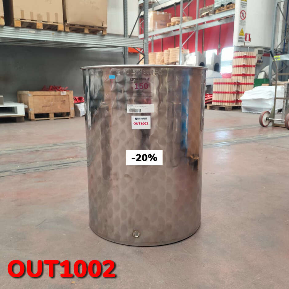 OUTLET - Tanque de aço inoxidável de 150 L