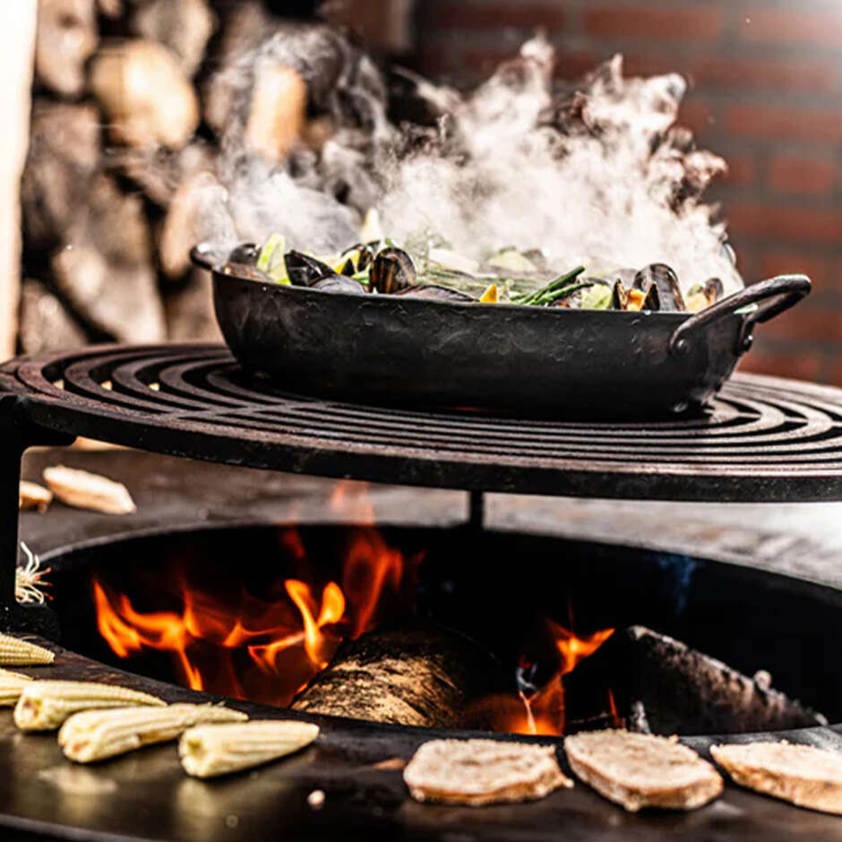 Padella Forged Ø28 con doppio manico – Acciaio al carbonio