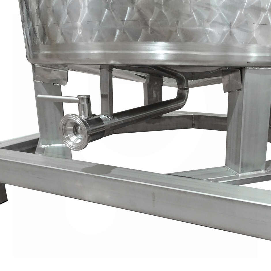 Palettierbar Edelstahltank 300 L mit konischem Boden 10°