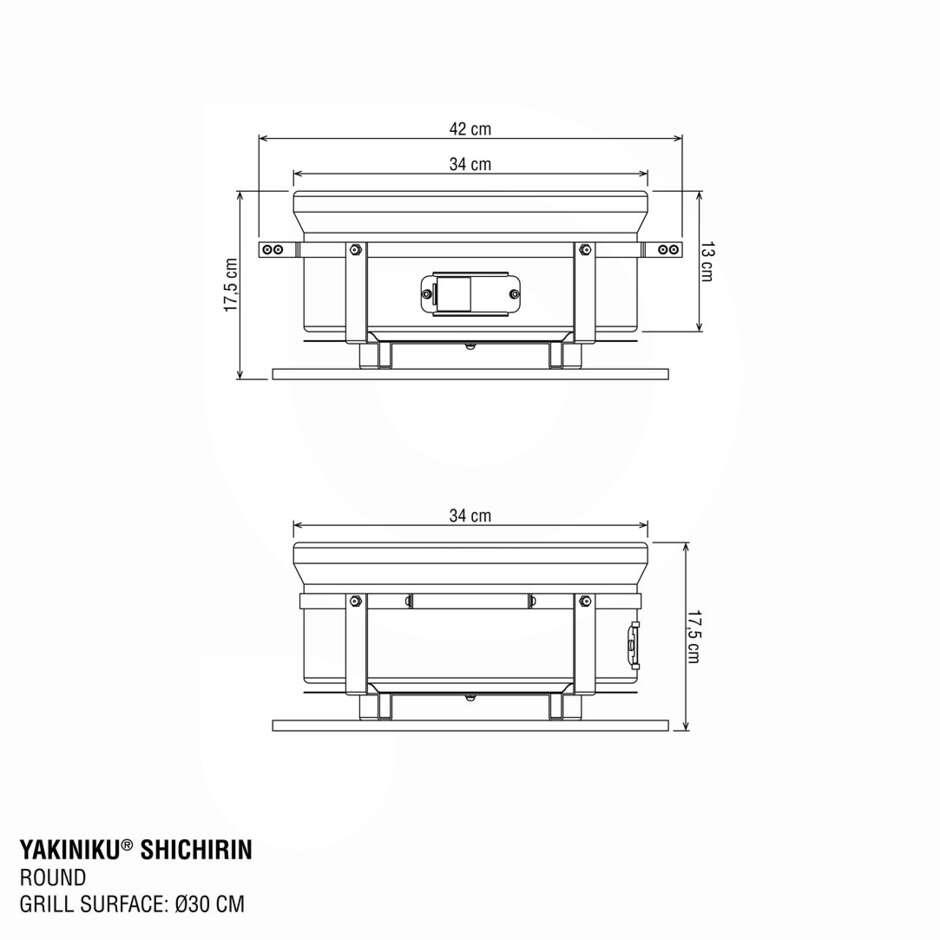 Parrilla de Mesa Shichirin Redonda para 2-6 personas