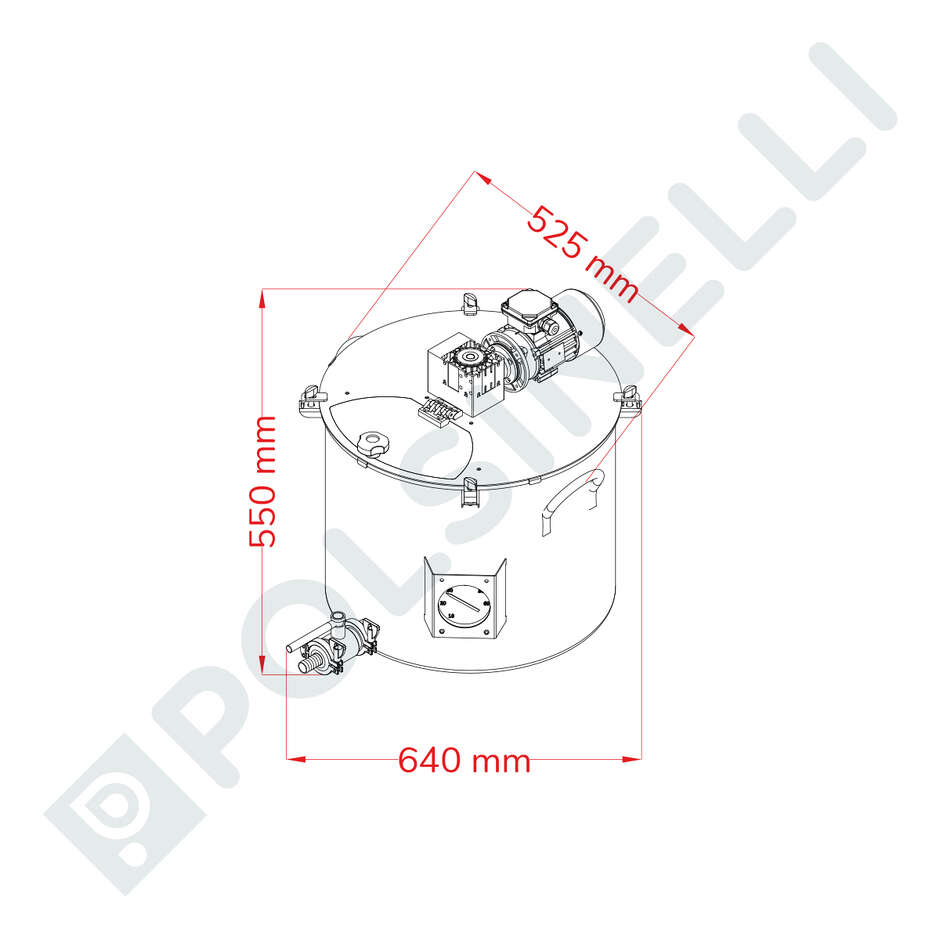 Pentola motorizzata inox con attacco Tri-Clamp 50 L
