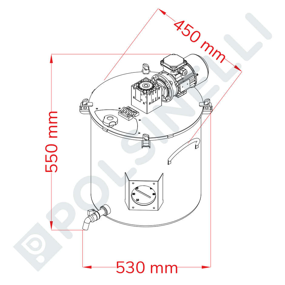 Pentola motorizzata inox da 35 L