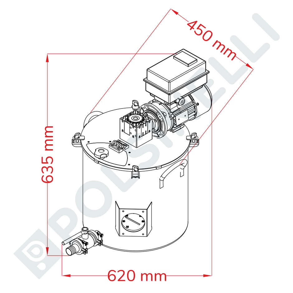 Edelstahlmotorisierte Kochkessel Tri-Clamp mit Inverter - 35 L