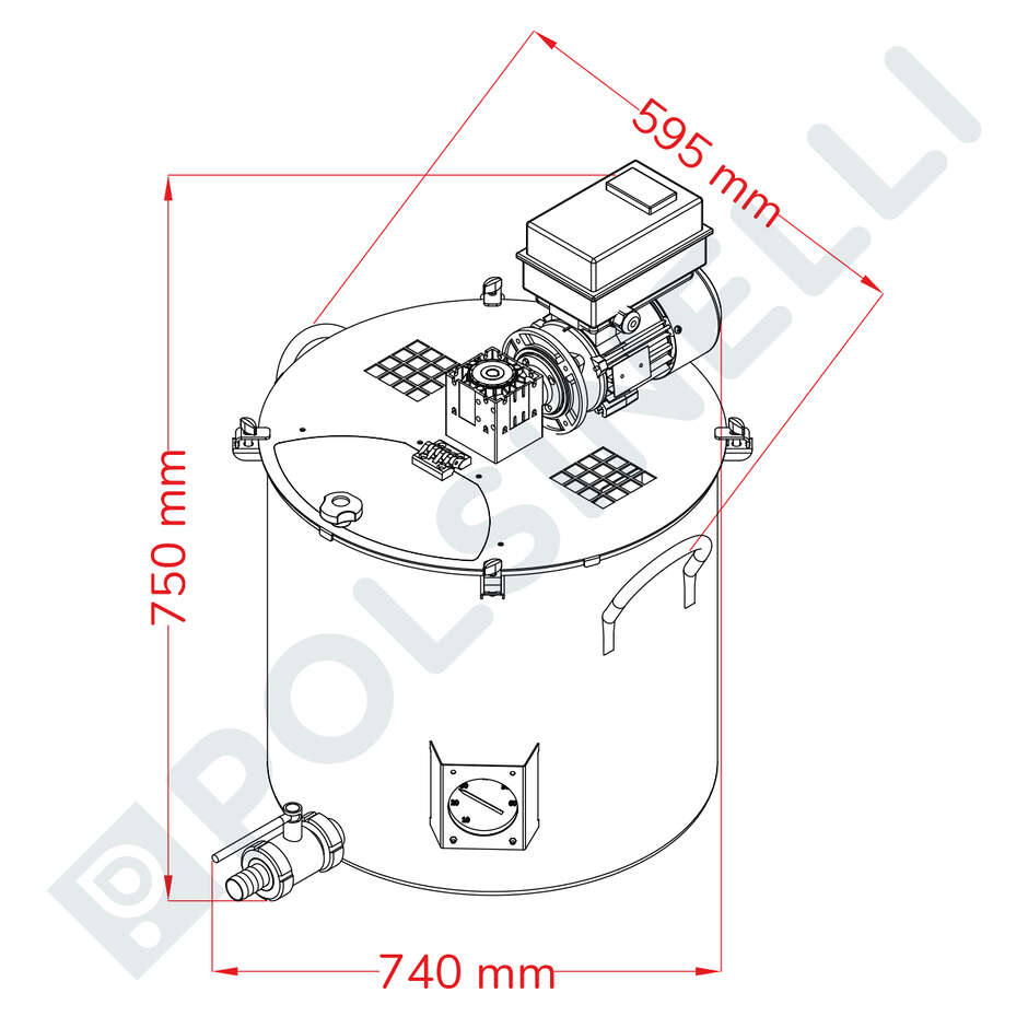 Pentola motorizzata per marmellata con inverter da 100 L