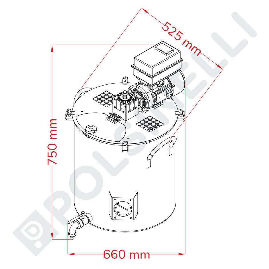 Motorized jam pot with Inverter - 75 L