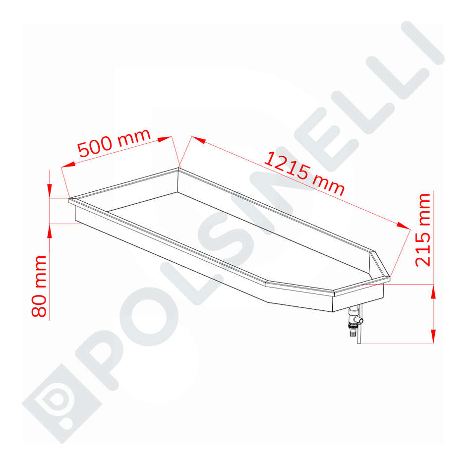 Piano Spersore inox 1200x500