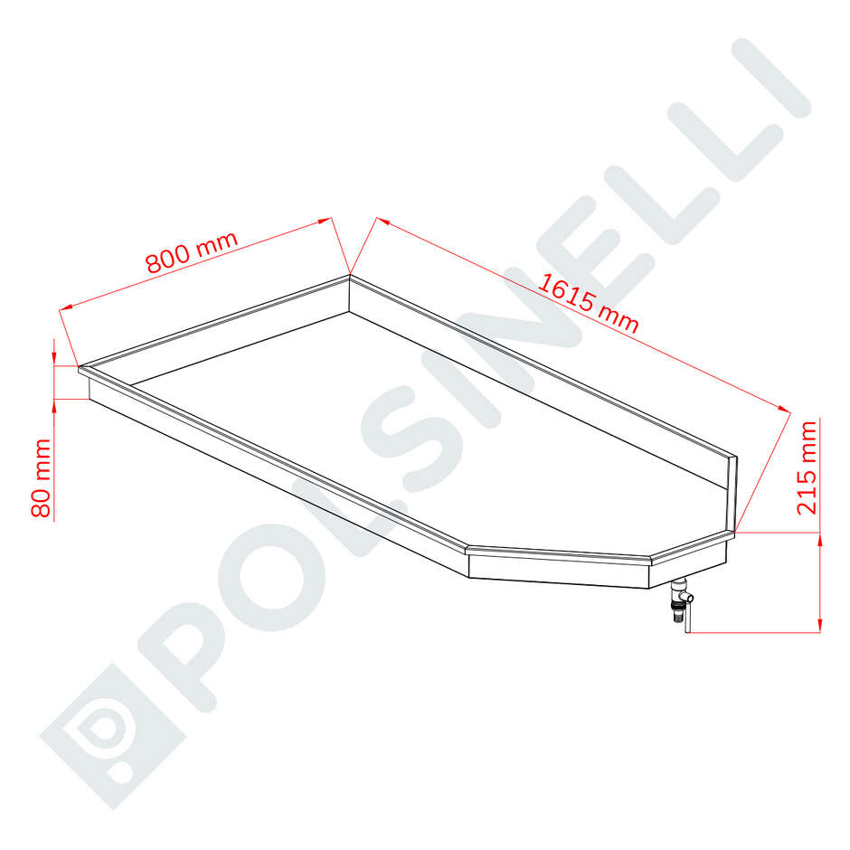 Piano Spersore inox 1600x800 