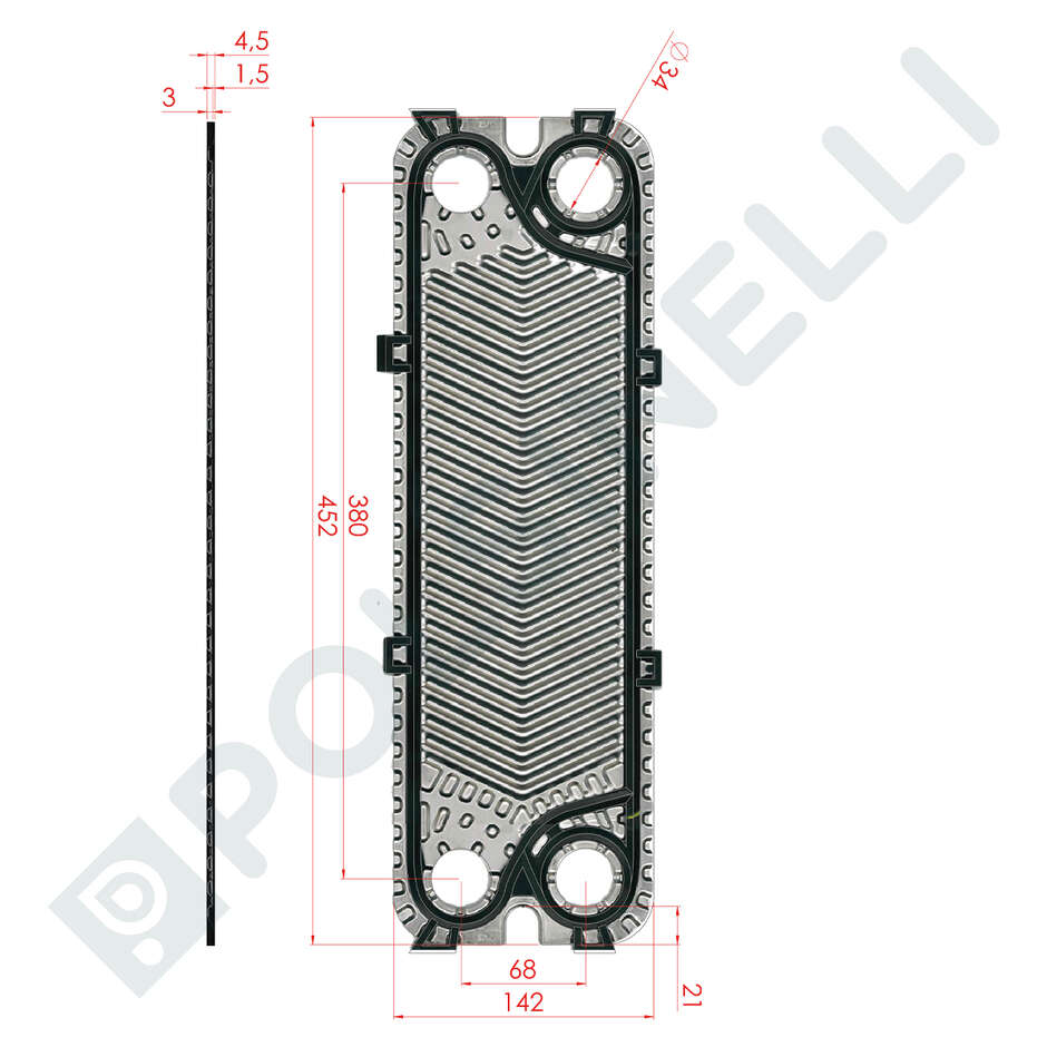 Piastra Inox scambiatore Maxi 43