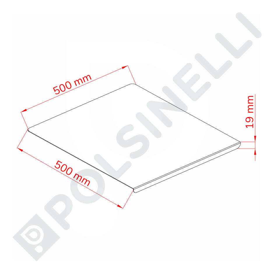 Planche en acier inoxydable AISI 304 - 50x50 cm