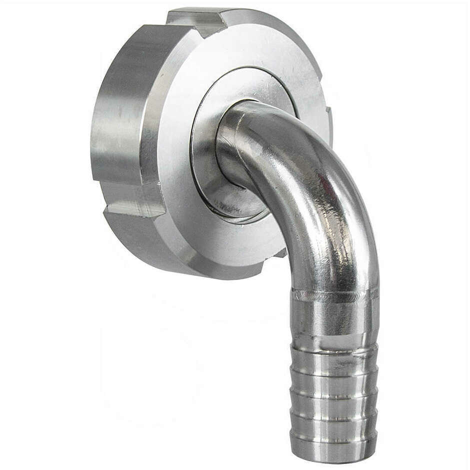 Portagomma curvo inox DIN32 M c/girello per PG 20