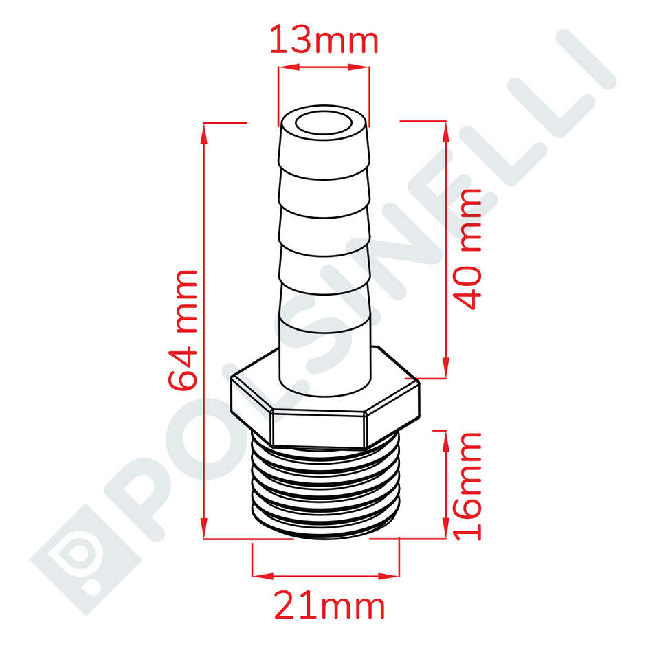 Portagomma Inox 1/2" per PG 14