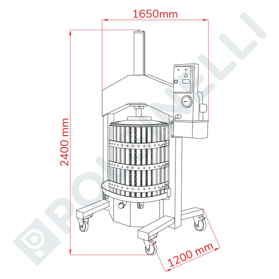 Prensa Vertical Alfa 80 Inox con Jaula Extraíble