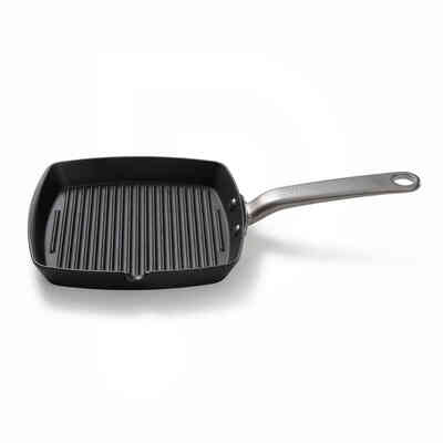 Quadratische Cast Iron Grillplatte aus Gusseisen 24x24 cm