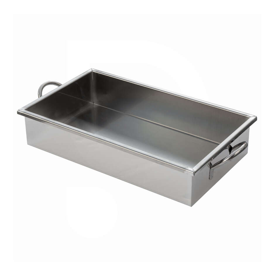 Rechteckige Edelstahlpfanne mit Griffen 70x40