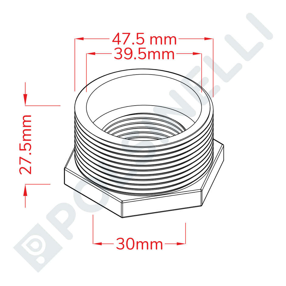 Reducción Inox 1" 1/2 x 1"