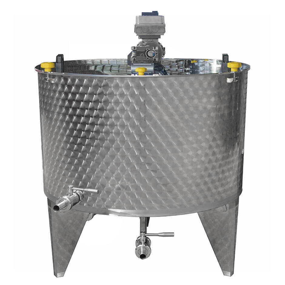 Réservoir motorisé en acier inoxydable conique 10° avec variateur 1000 L