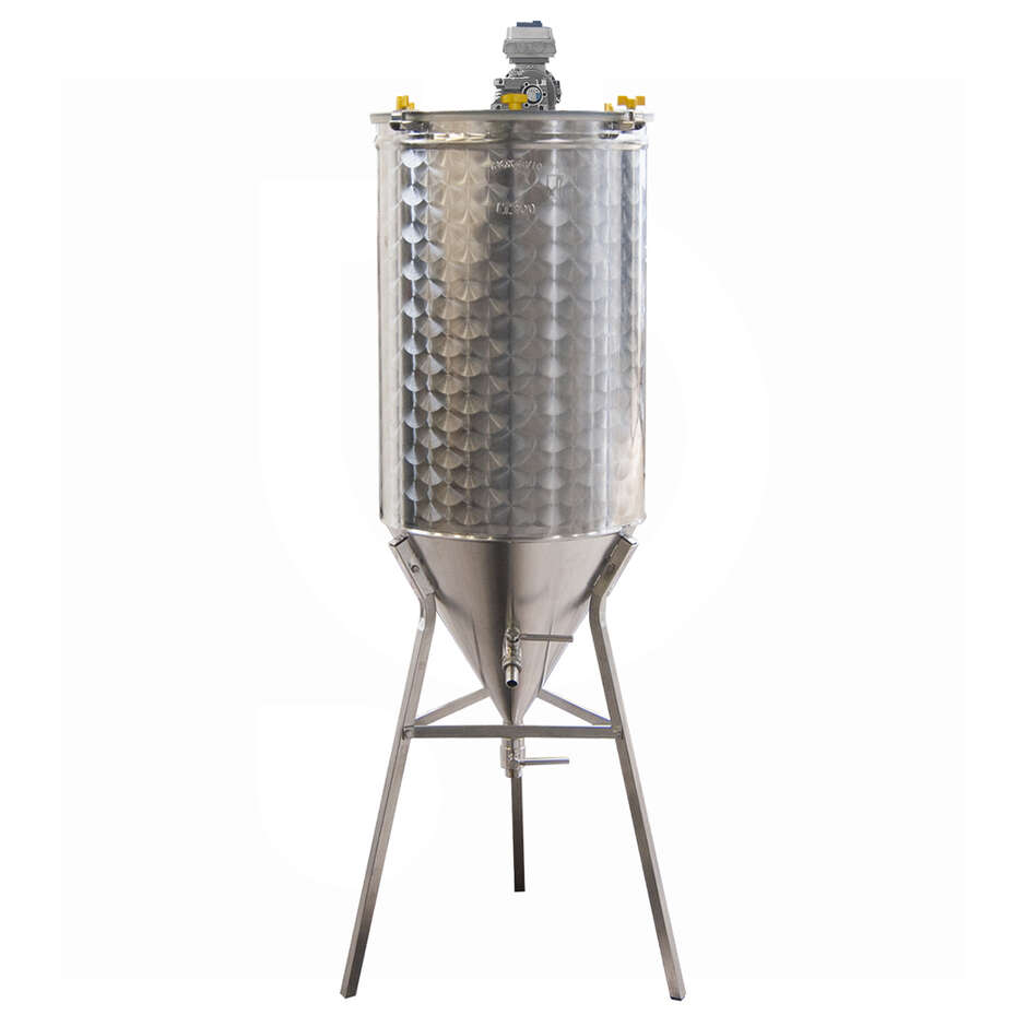Réservoir motorisé en acier inoxydable tronconique 60° 100 L avec variateur