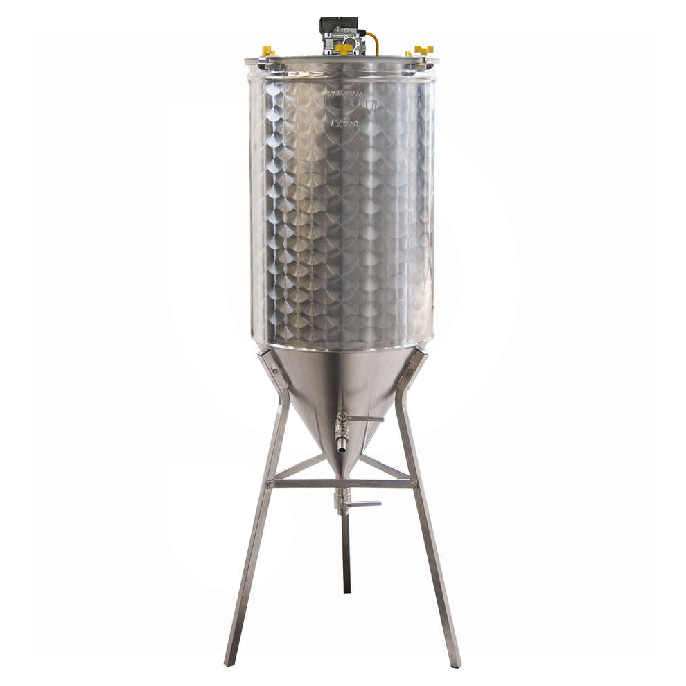 Réservoir motorisé en acier inoxydable tronconique 60° 100 L