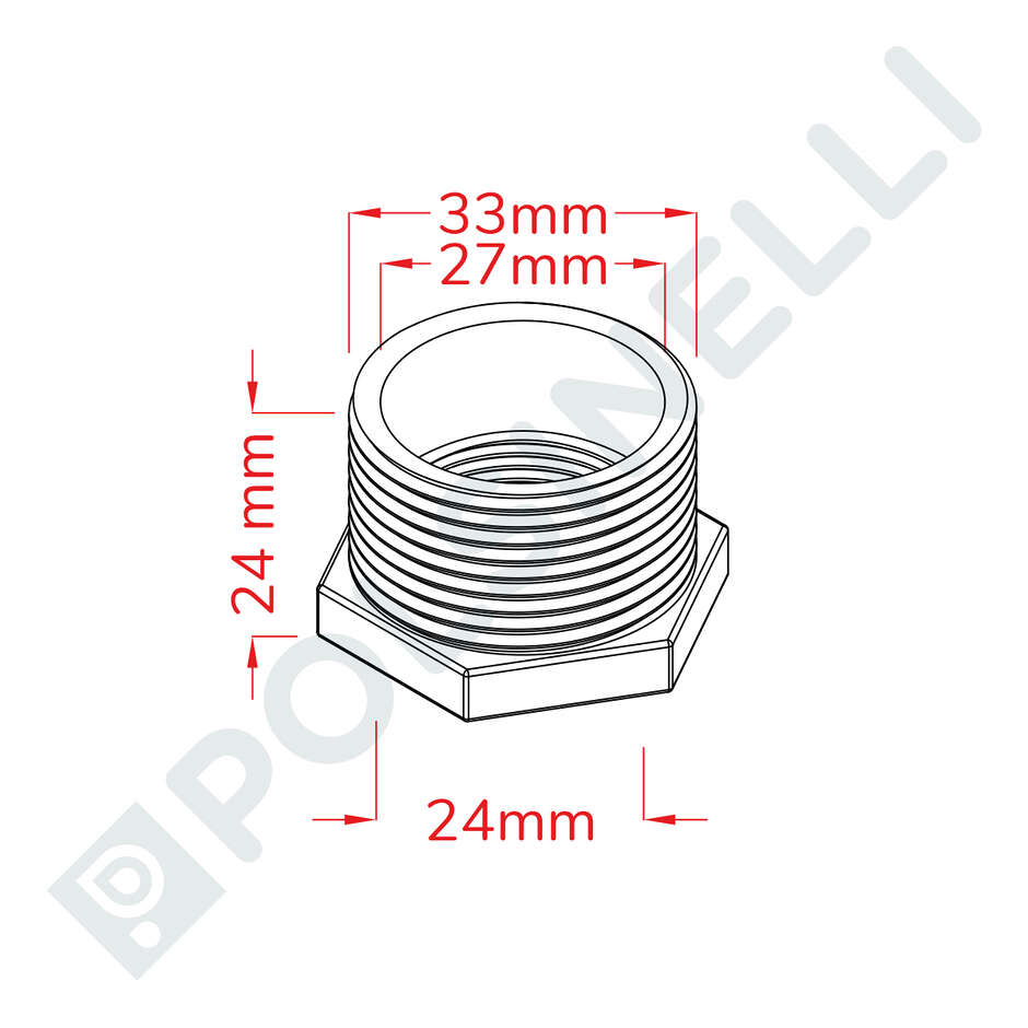 Riduzione Inox 1" x 3/4"