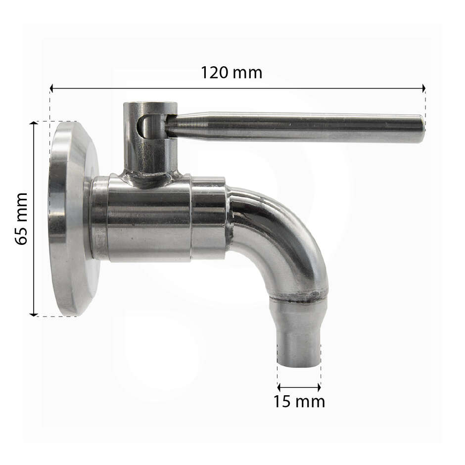 Robinet en acier inoxydable GA40 AISI 304 pour le vin et l'huile