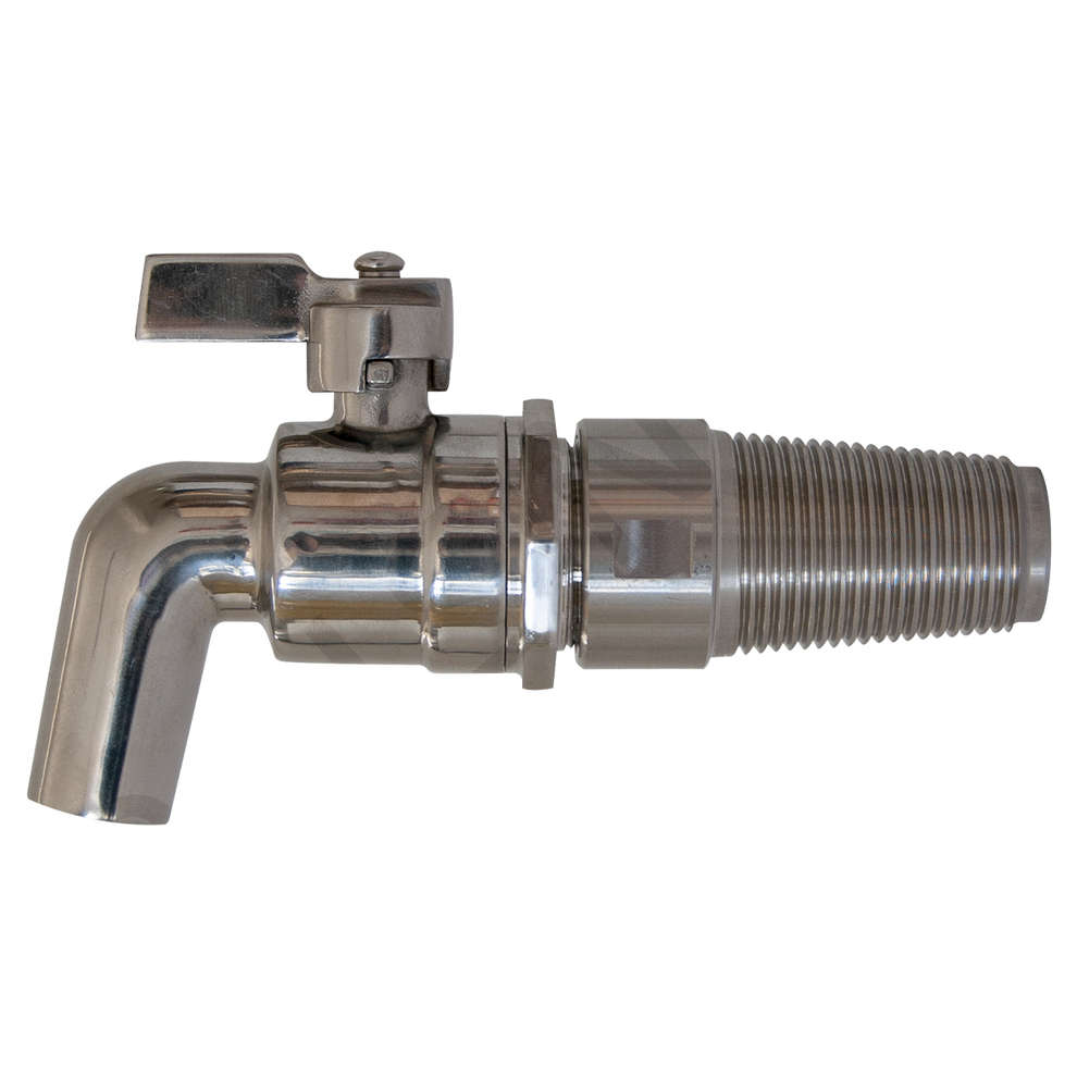 Robinet inox 1" avec cône en acier pour barils