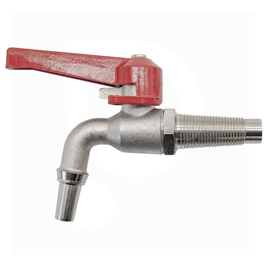 Robinet sphérique 1/2" en laiton chromé avec raccord conique pour fûts en bois