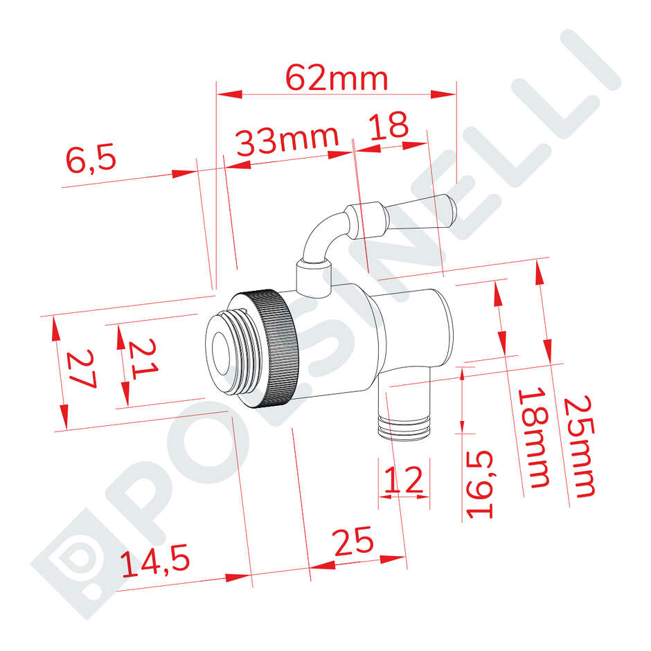 Rubinetto a leva Inox 1/2" con salvagoccia