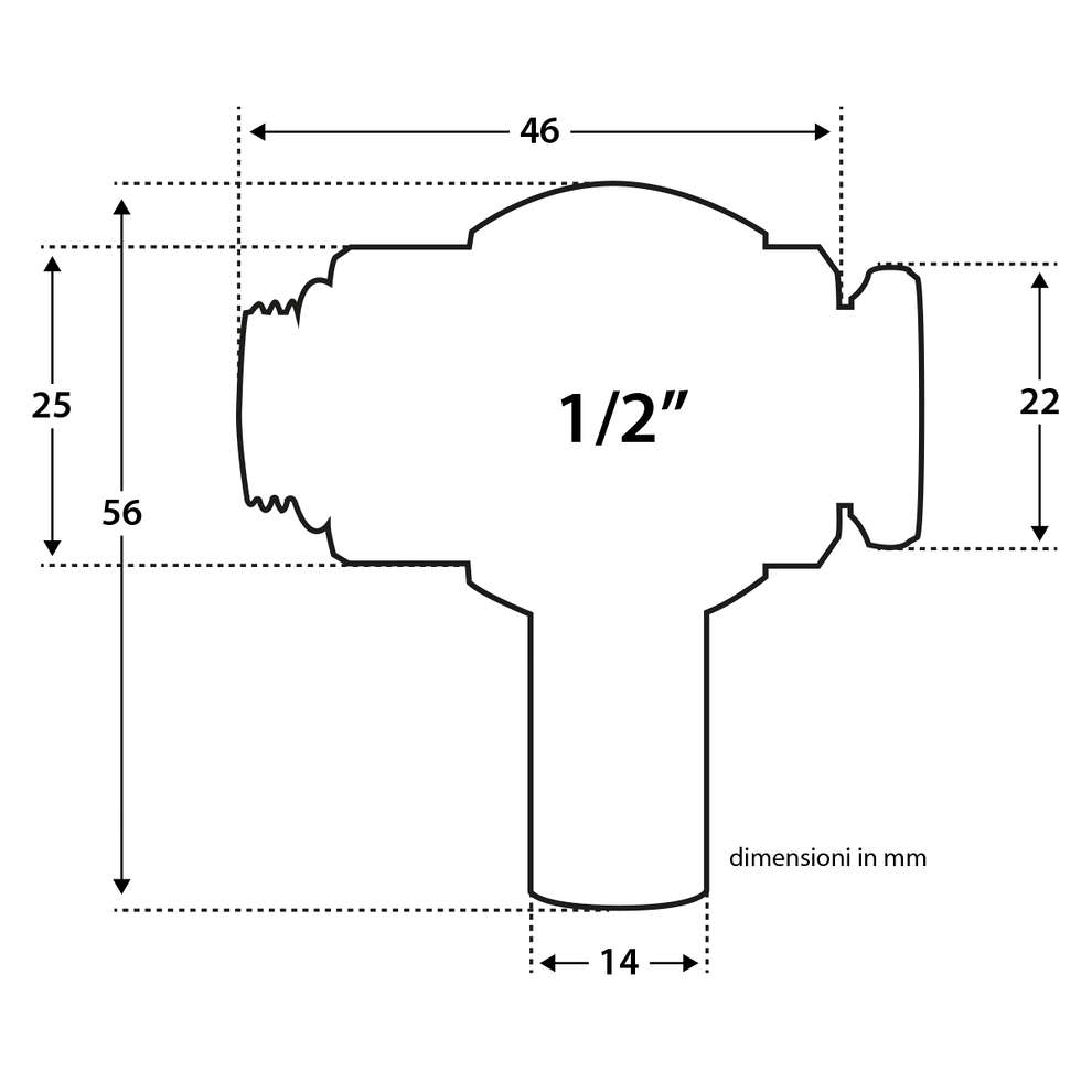 Rubinetto a vite Inox 1/2"