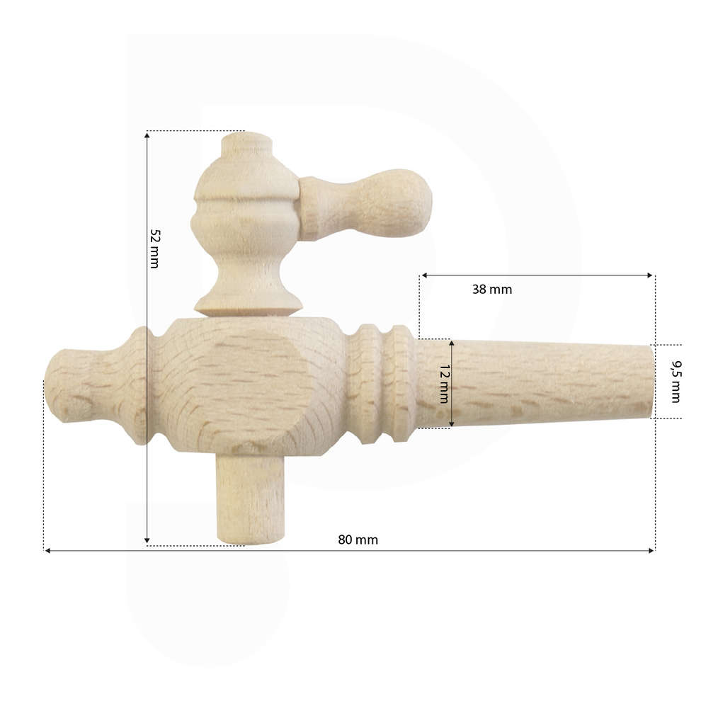 Rubinetto marsalino da 8 in legno