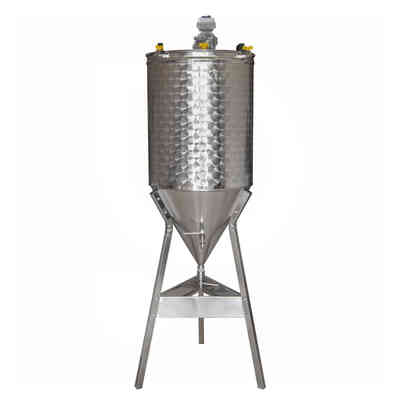 Réservoir motorisé en acier inoxydable tronconique 60° 150 L avec variateur