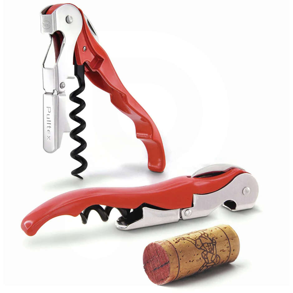 Sacacorchos Pulltap's Colour rojo con estuche de cuero