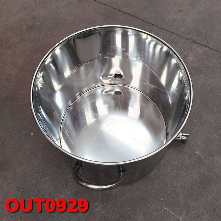 SAÍDA - Panela de aço inoxidável com torneira, 50 L