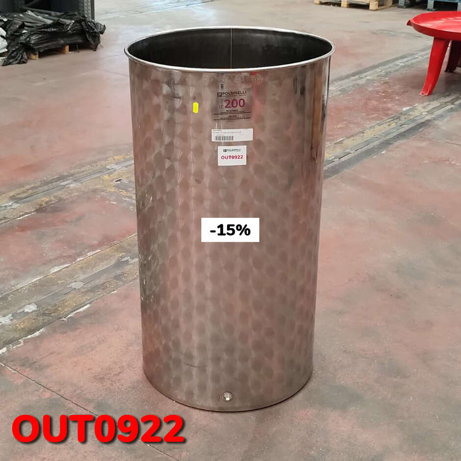 SAÍDA - Tanque de aço inoxidável de 200 L