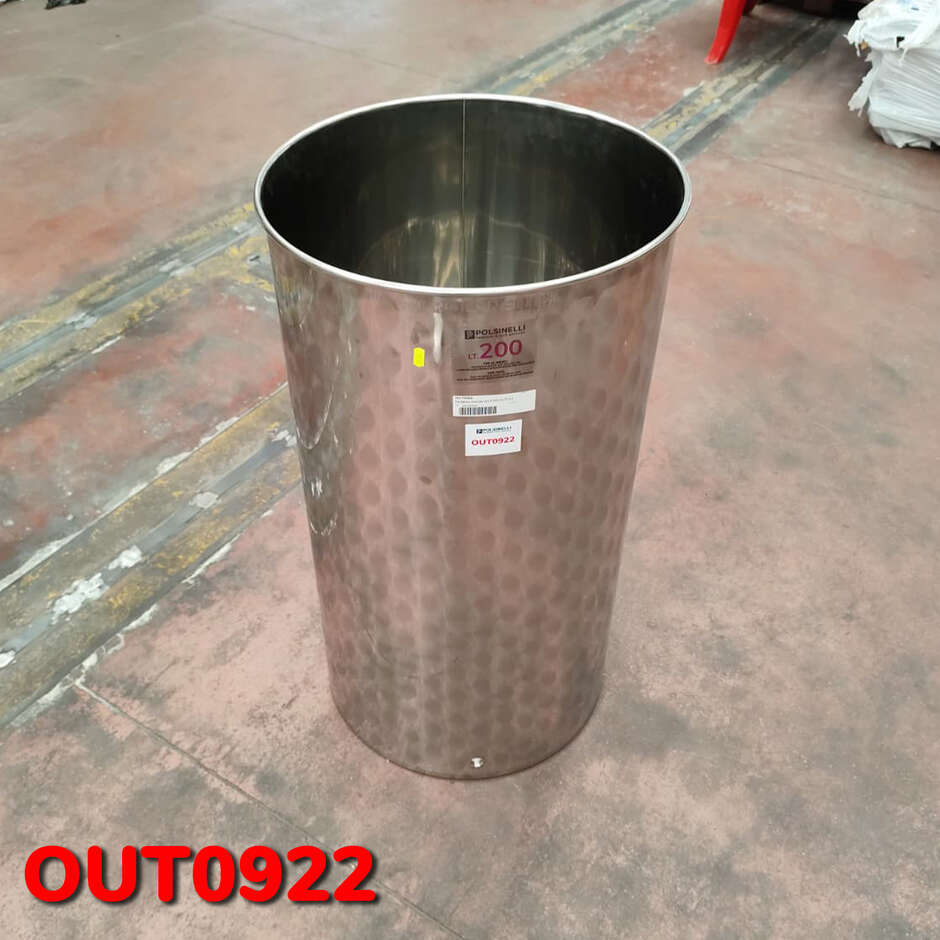 SAÍDA - Tanque de aço inoxidável de 200 L