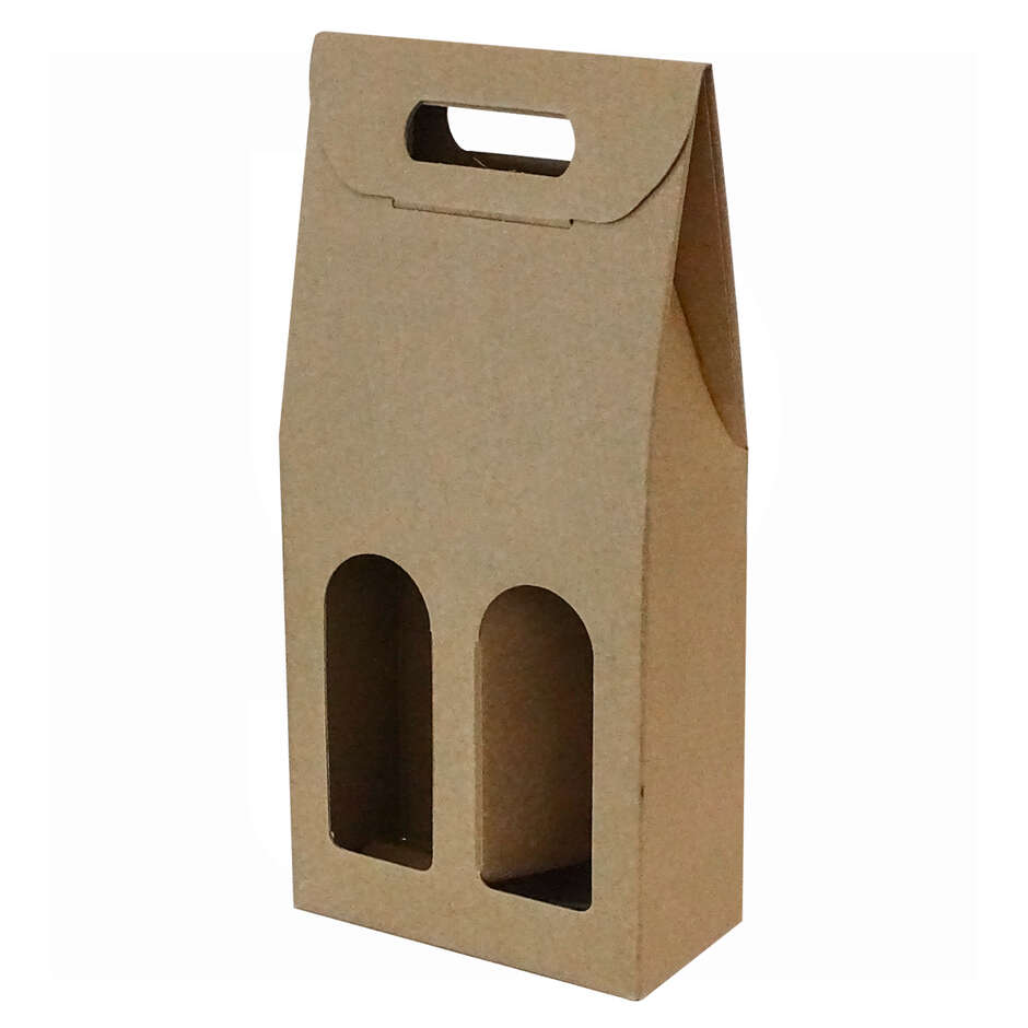 Scatola per bottiglie avana 2 posti (10 pezzi)