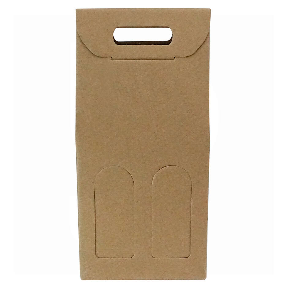 Scatola per bottiglie avana 2 posti (10 pezzi)