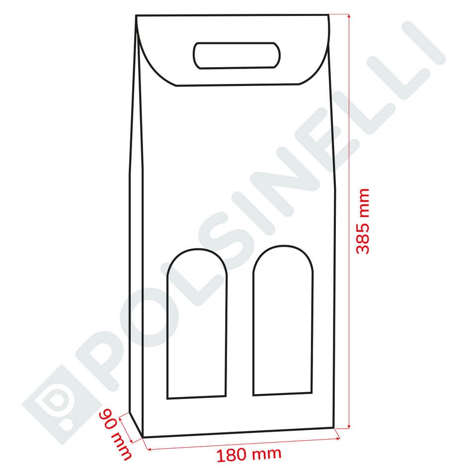 Scatola per bottiglie nera 2 posti (30 pezzi)
