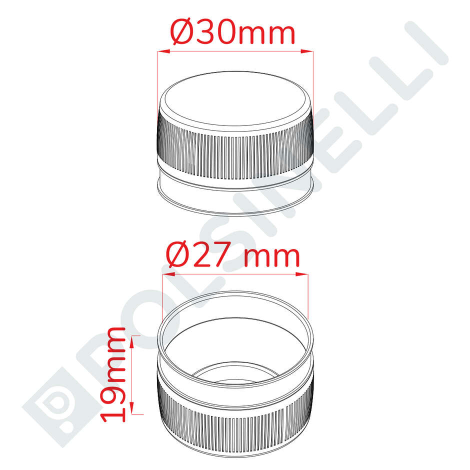 Screw cap for PET plastic bottles - Bordolese 1 lt (Pcs 100)