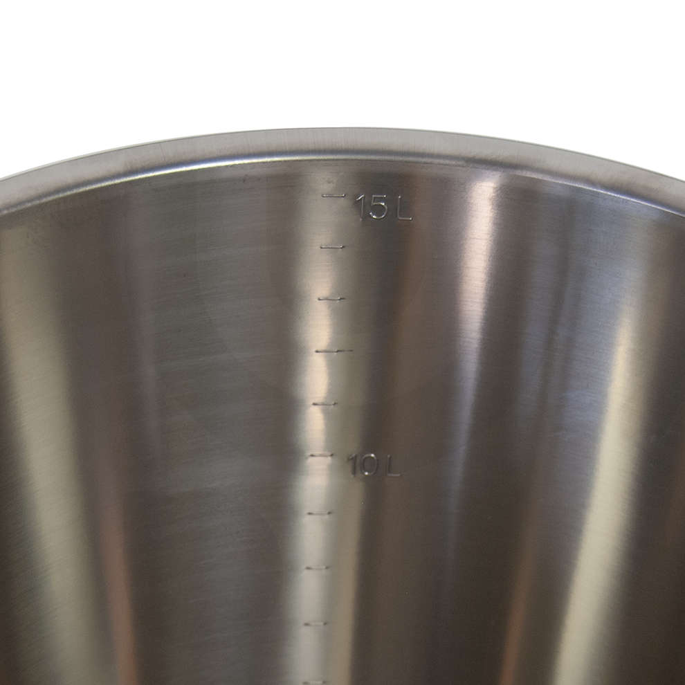 Seau gradué en acier inoxydable de 15 L