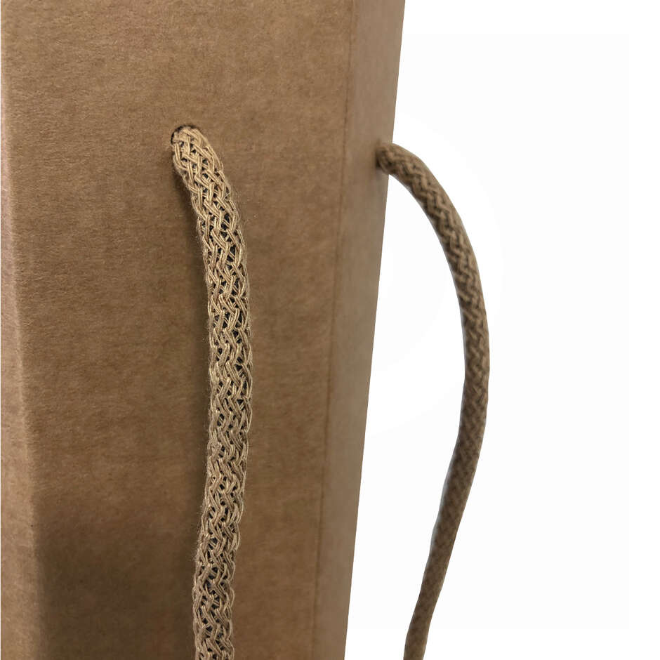 Estuche habana hexagonal con cordeles para 2 botellas (10 unid.)